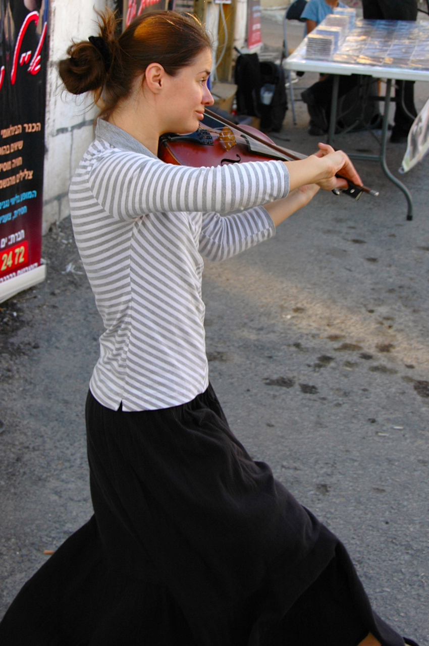 Young, talented street musician, Tzfat, Israel, Klezmer Festival