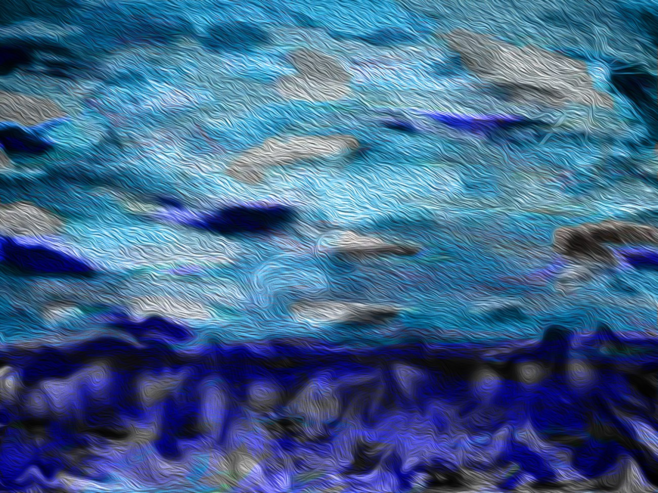 It wasn't the sharks that I feared digital art ©2014 Michael Dickel