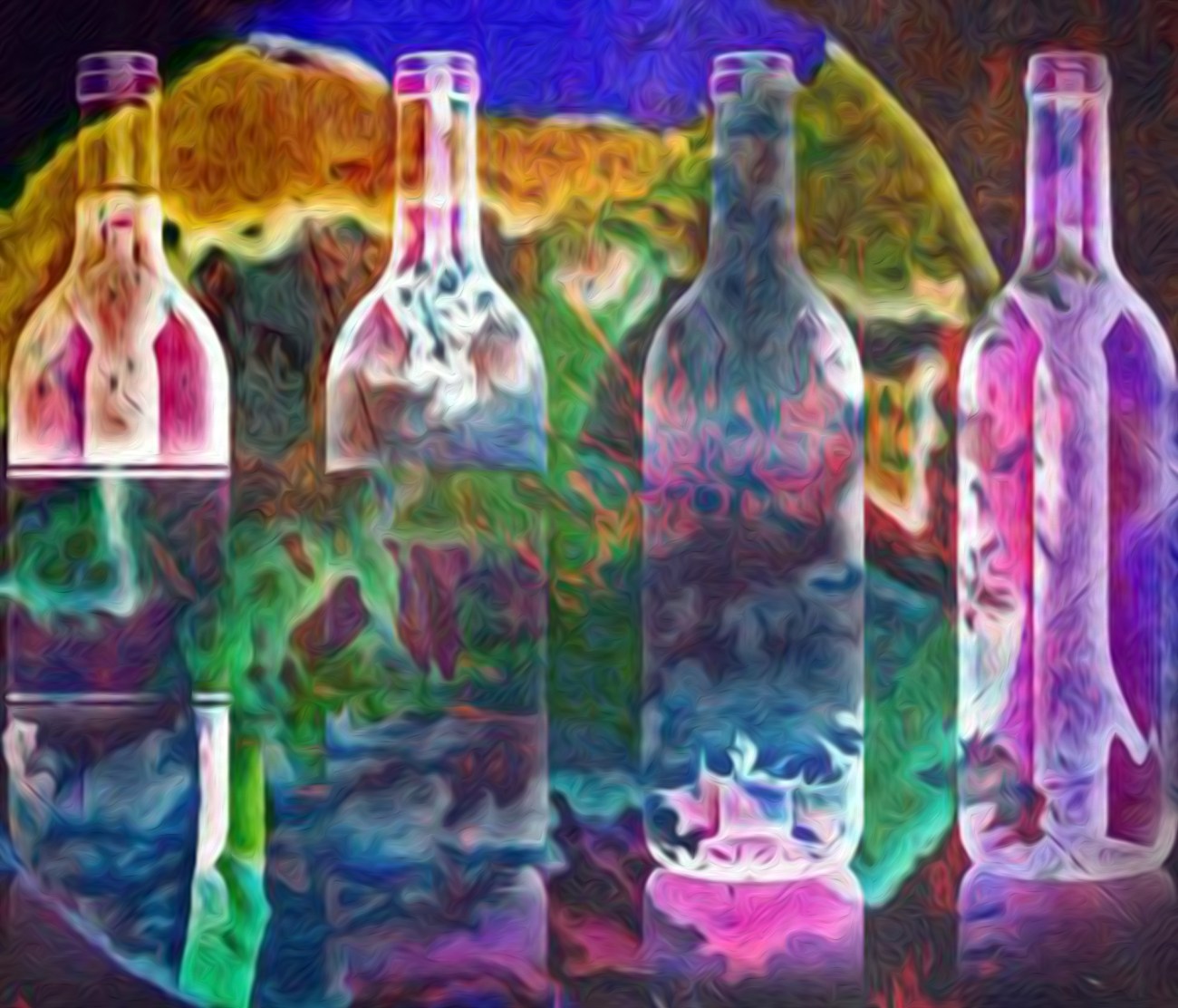 Wine Bottles 4 Digital art ©2015 Michael Dekel