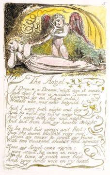 The Angel Wm. Blake facsimile page from the British Museum archives pg. 5 Songs of Innocence and Experience
