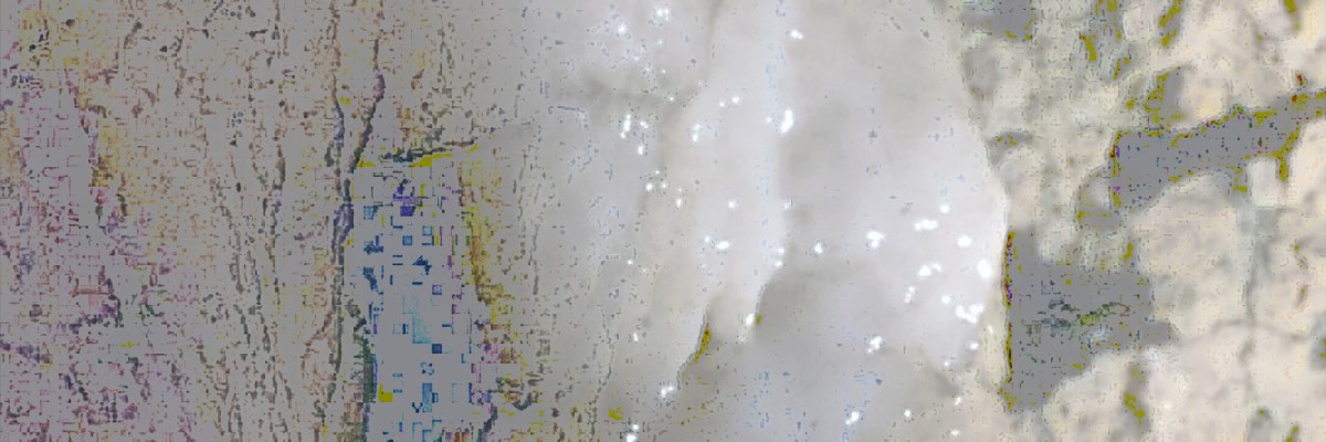 FlowStone 1 Digital art by Michael Dickel ©2016 stalactite Flowstone images from Upstate New York cavern photos by Michael Dickel iOS iPhone photography Adobe PhotoShop processing to accompany poem "Flowstone Time" by Michael Dickel