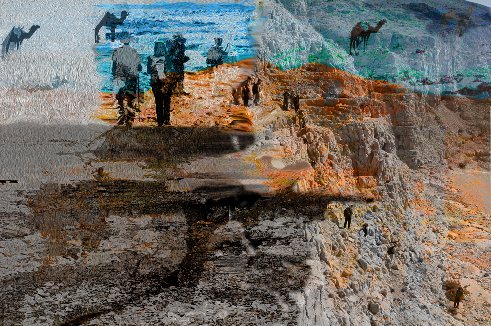 Ledges—Arad Hike 2010 Digital landscape from photos ©2017 Michael Dickel