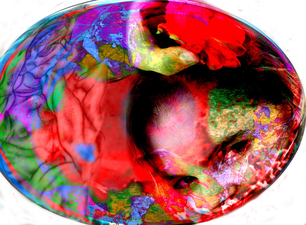 of colors mixing and separating — art with poem