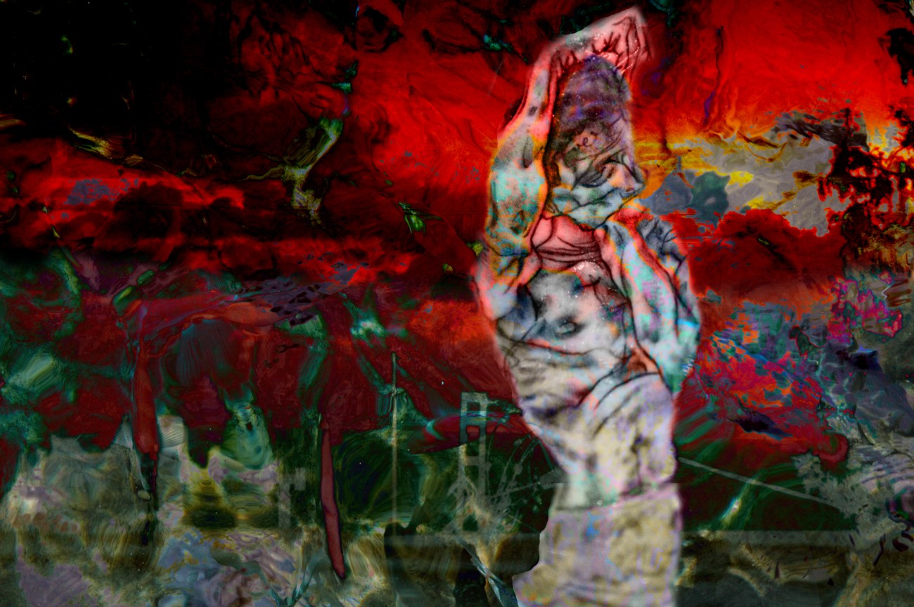 where blue scatters its ashes Digital landscape from photos by Michael Dickel