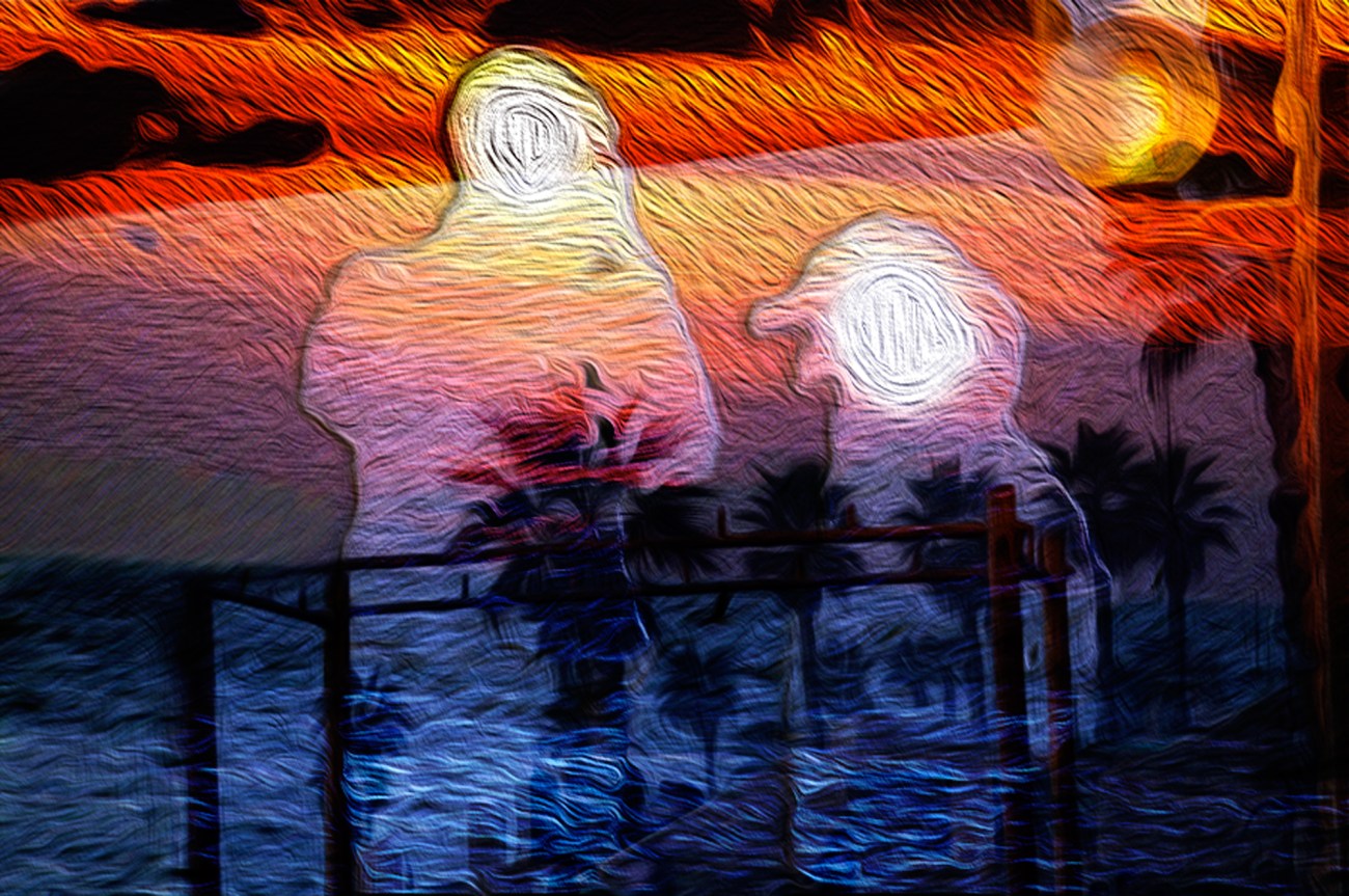 & erased the mark I had intended Digital landscape from photos ©2017 Michael Dickel