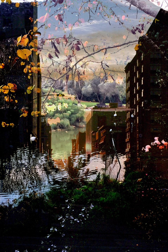 Two Hands in my Gut - 1 Digital Landscape from Photos